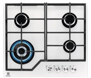 כיריים גז 4 להבות Electrolux KGG64362W גימור זכוכית לבנה כיריים גז 4 להבות Electrolux KGG64362W גימור זכוכית לבנה